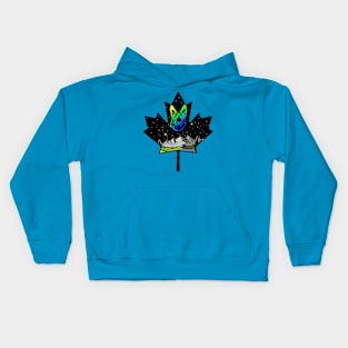 Canadian Maple Leaf German Shepherd - Green/Blue Kids Hoodie